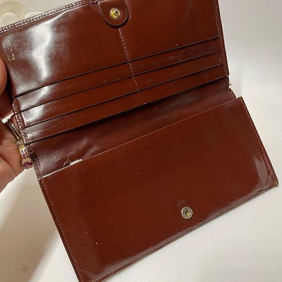 Authentic GUCCI Patent Leather Bifold Long Wallet Brown - Picture 15 of 15